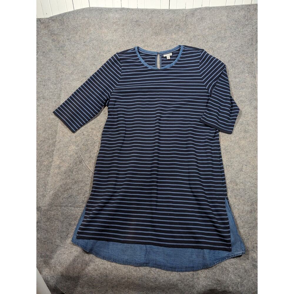 J. Jill Navy Striped Mini Dress